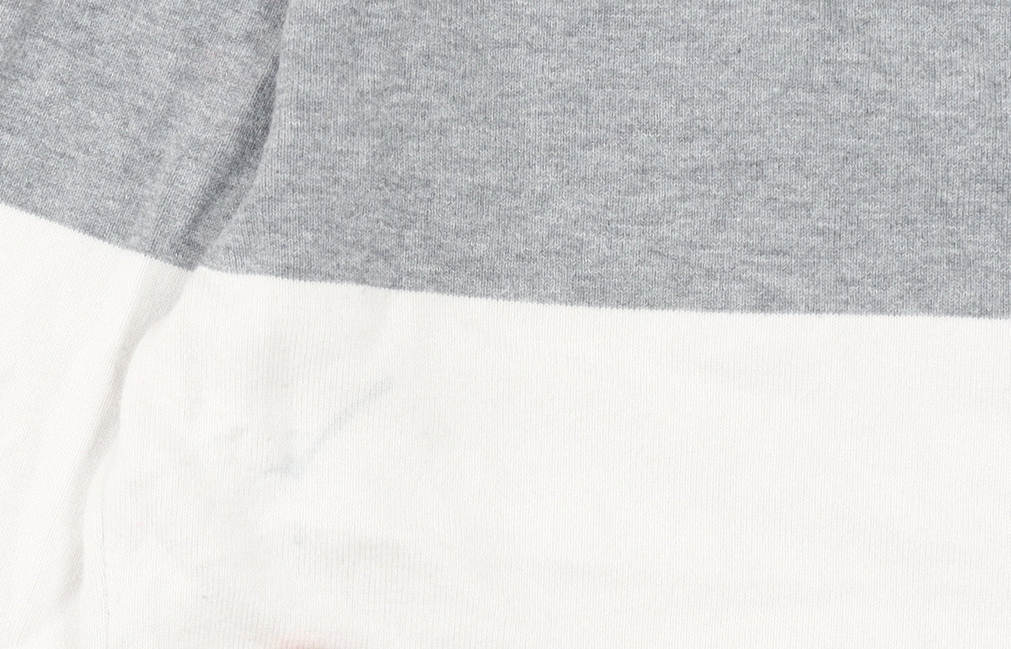 Tommy Hilfiger Men’s Grey Striped V-Neck Cotton Jumper Size S