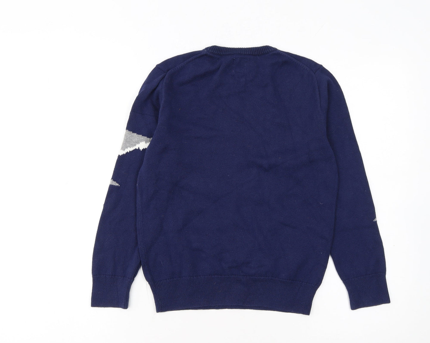 GAP Kids Boys Navy Blue Shark Graphic Cotton Pullover Jumper 8-9 Years