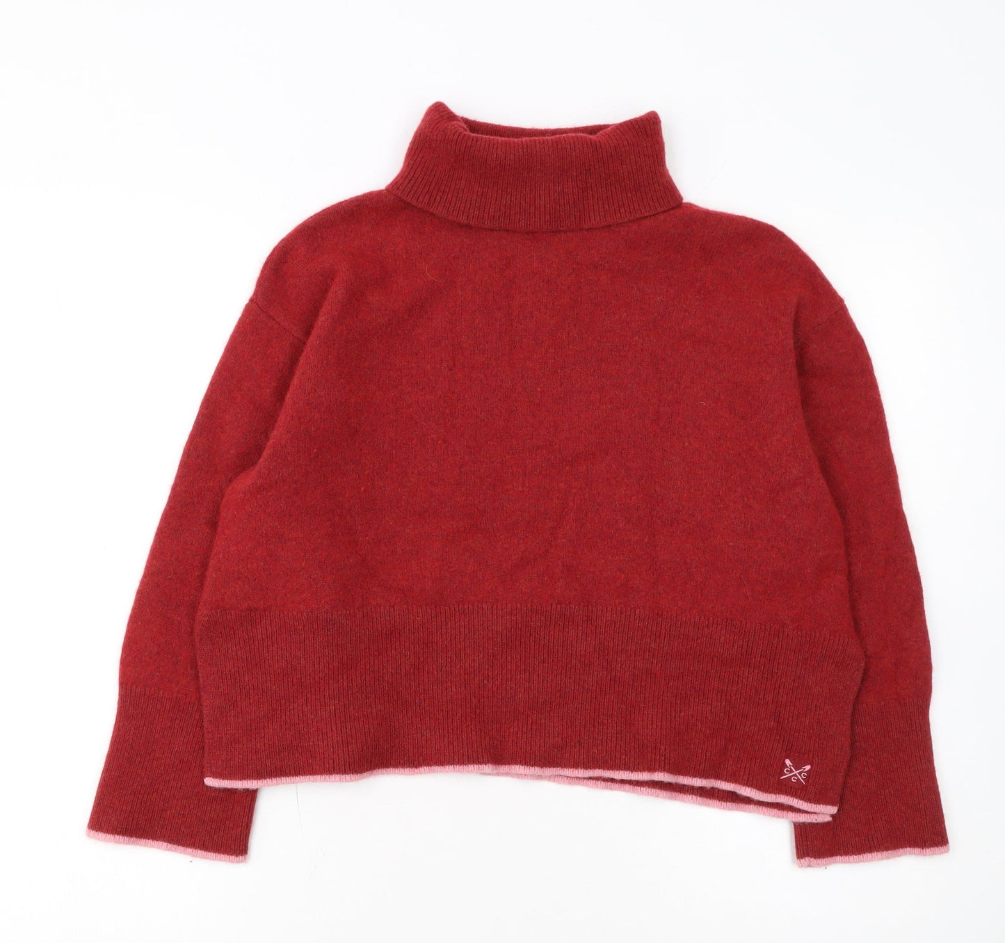 Crew Clothing Company Women’s Red Roll Neck Wool Blend Jumper Size 14