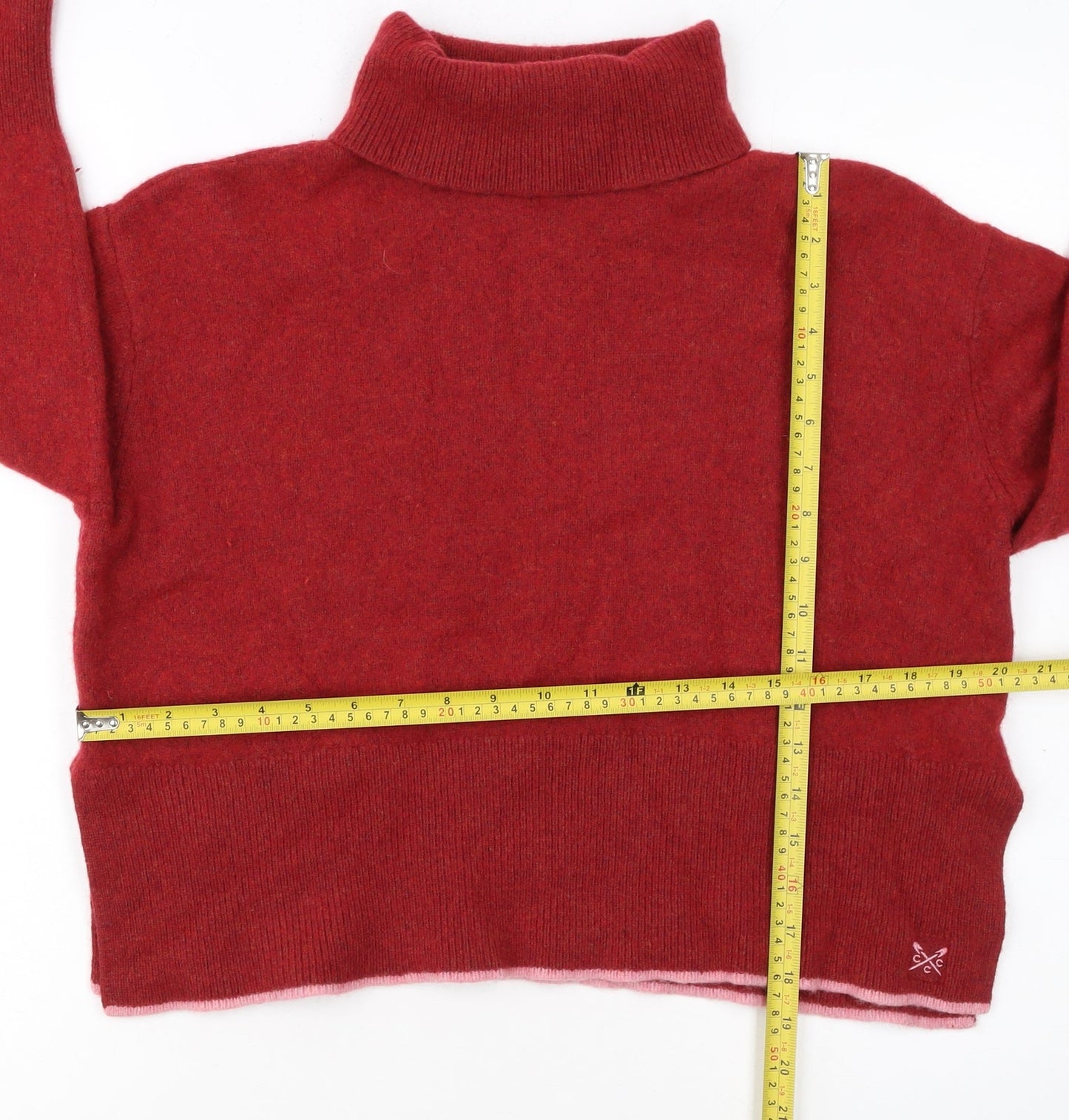 Crew Clothing Company Women’s Red Roll Neck Wool Blend Jumper Size 14