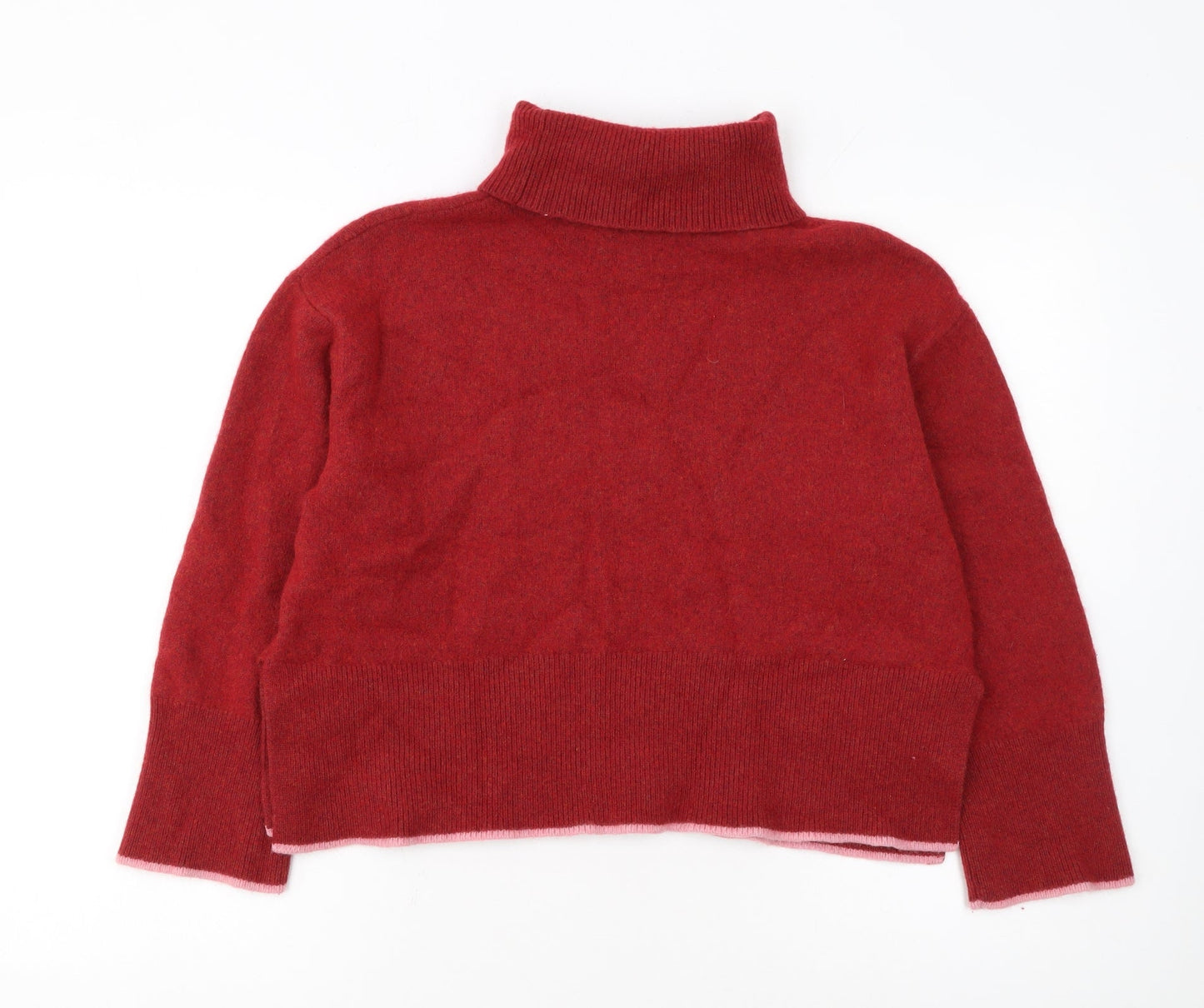 Crew Clothing Company Women’s Red Roll Neck Wool Blend Jumper Size 14