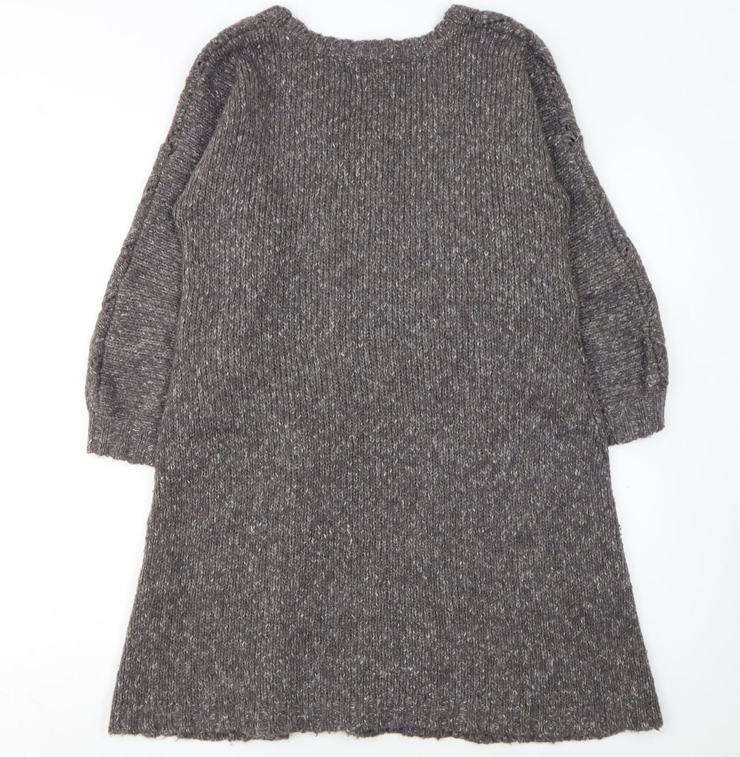 White Stuff Women's Grey Wool Blend Jumper Dress Size 16