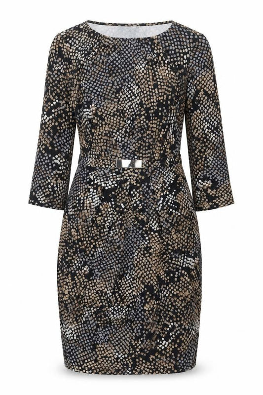 Wallis Women's Multicoloured Size 14 Sheath Dress with Buckle Detail