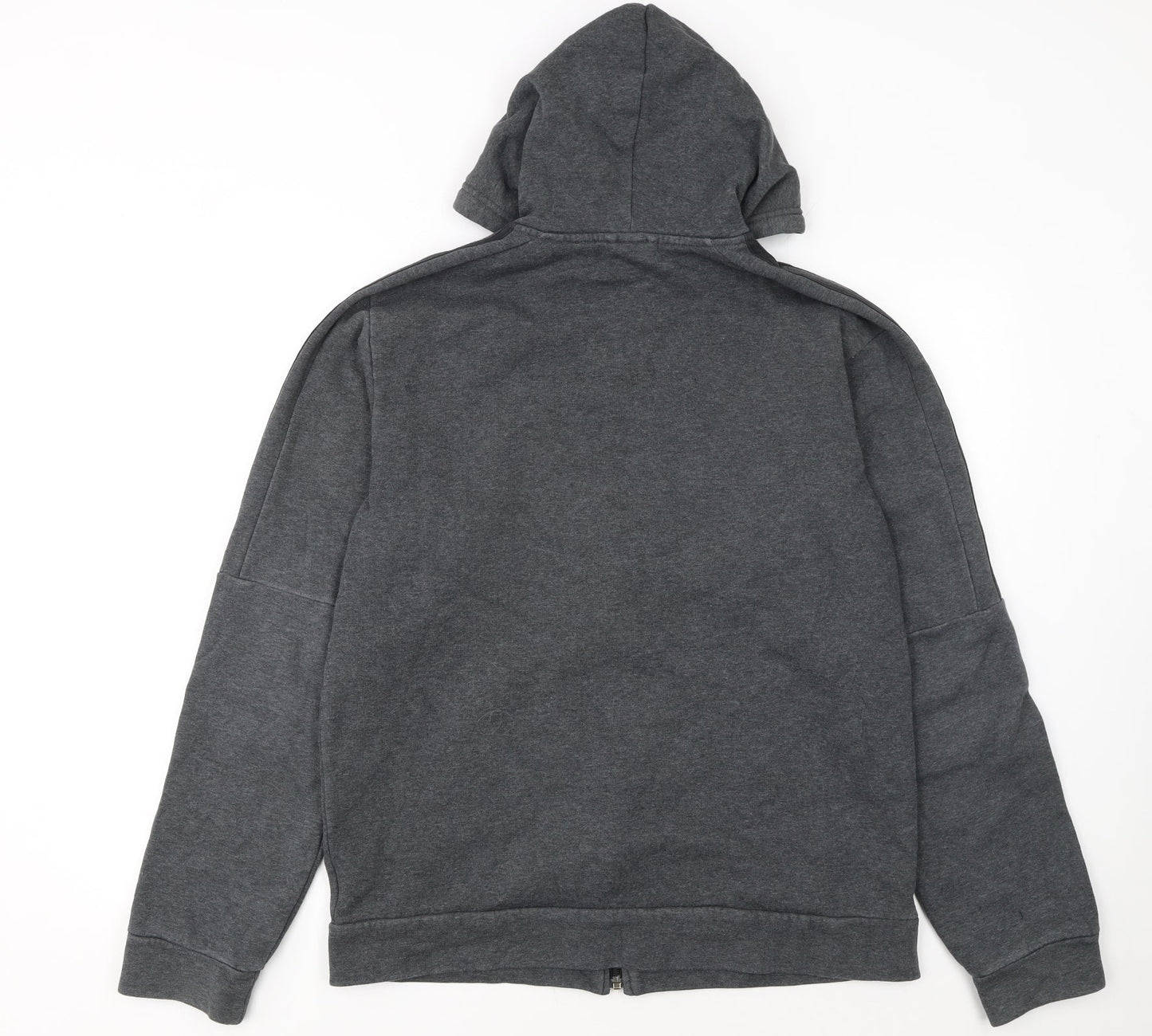 Adidas Men's Grey Full Zip Hoodie Size L Sportswear Fleece