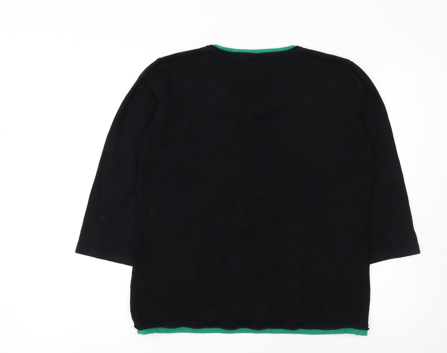 Micha Women's Black Henley Knit Jumper XL