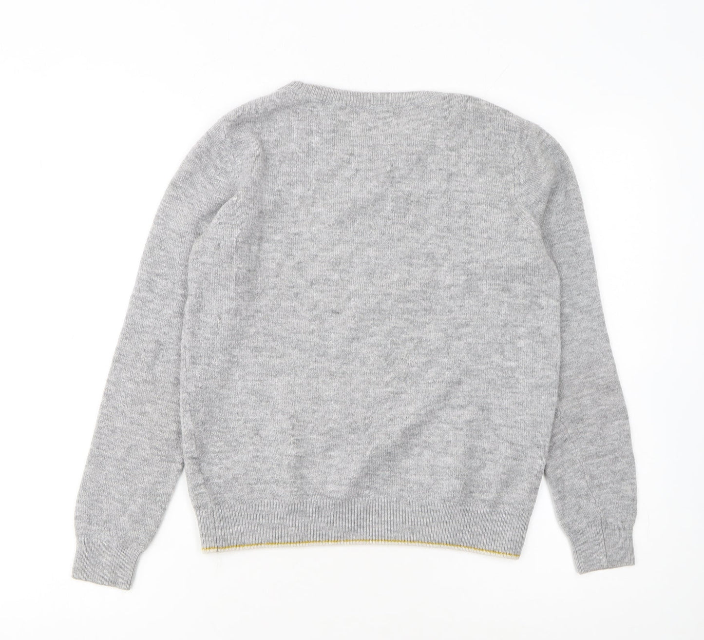 Tu Women Grey Dog Print Jumper Size 12 Acrylic Knit Pullover