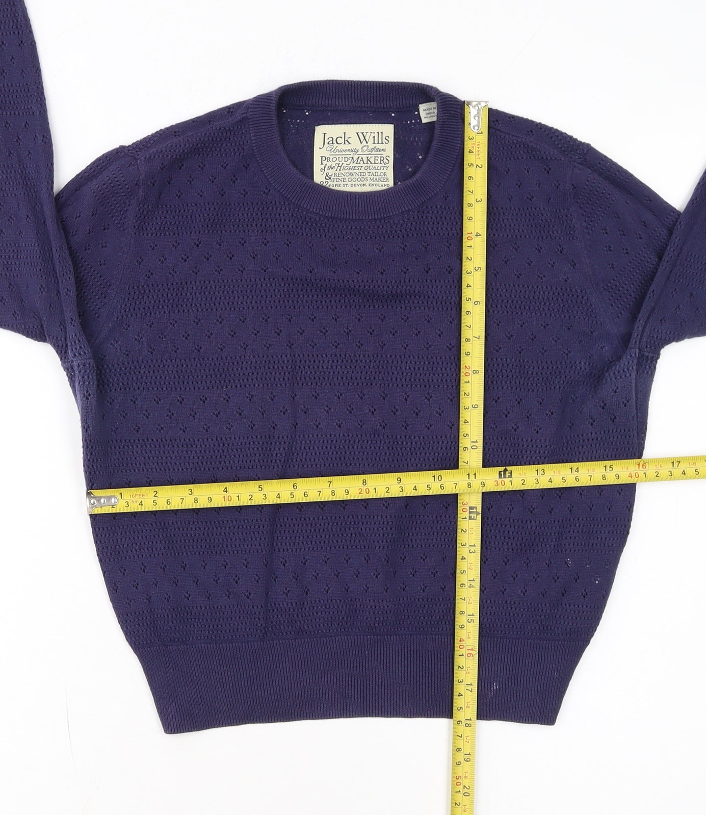 Jack Wills Women's Purple Knit Crew Neck Jumper Size 10