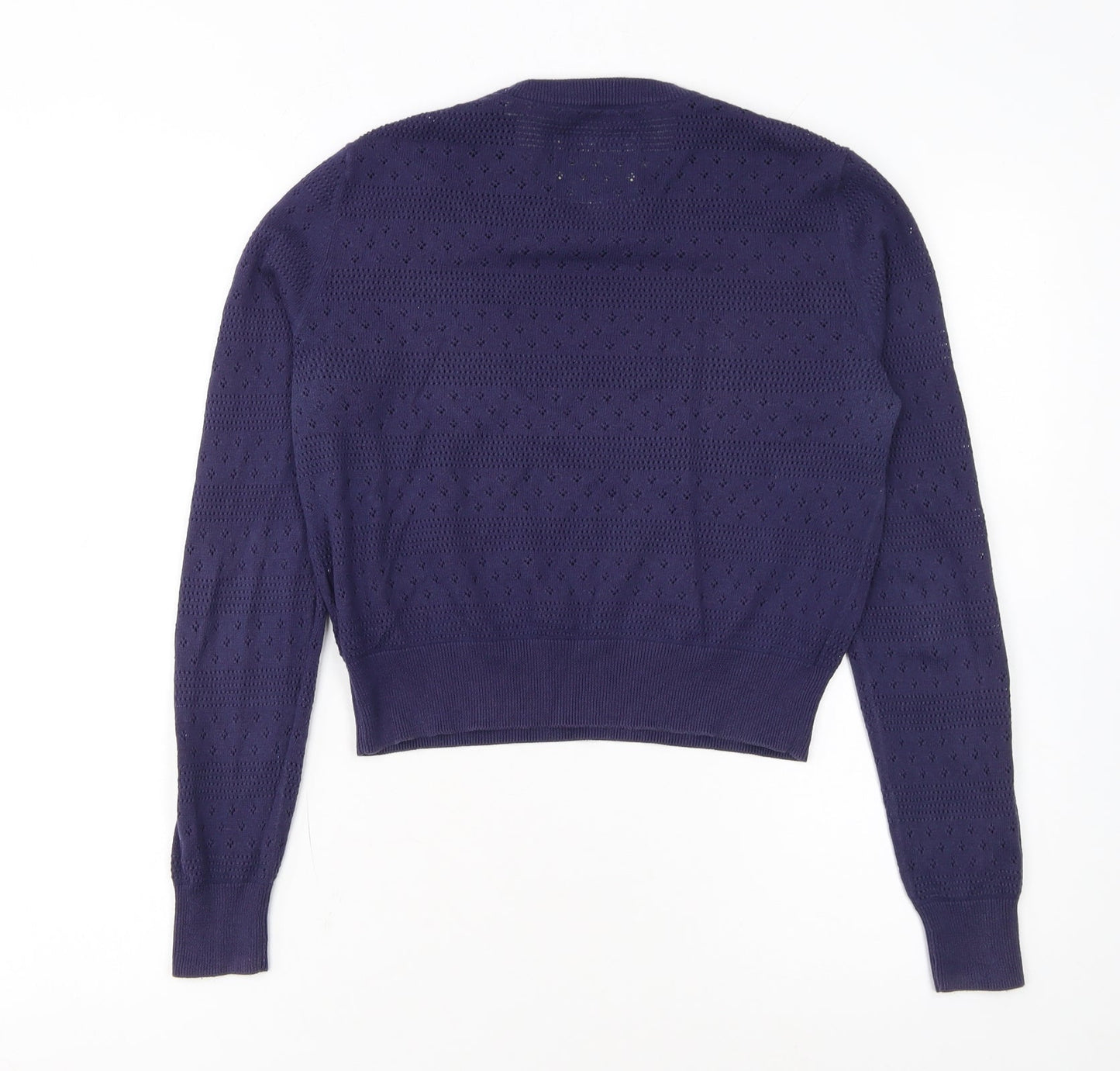 Jack Wills Women's Purple Knit Crew Neck Jumper Size 10
