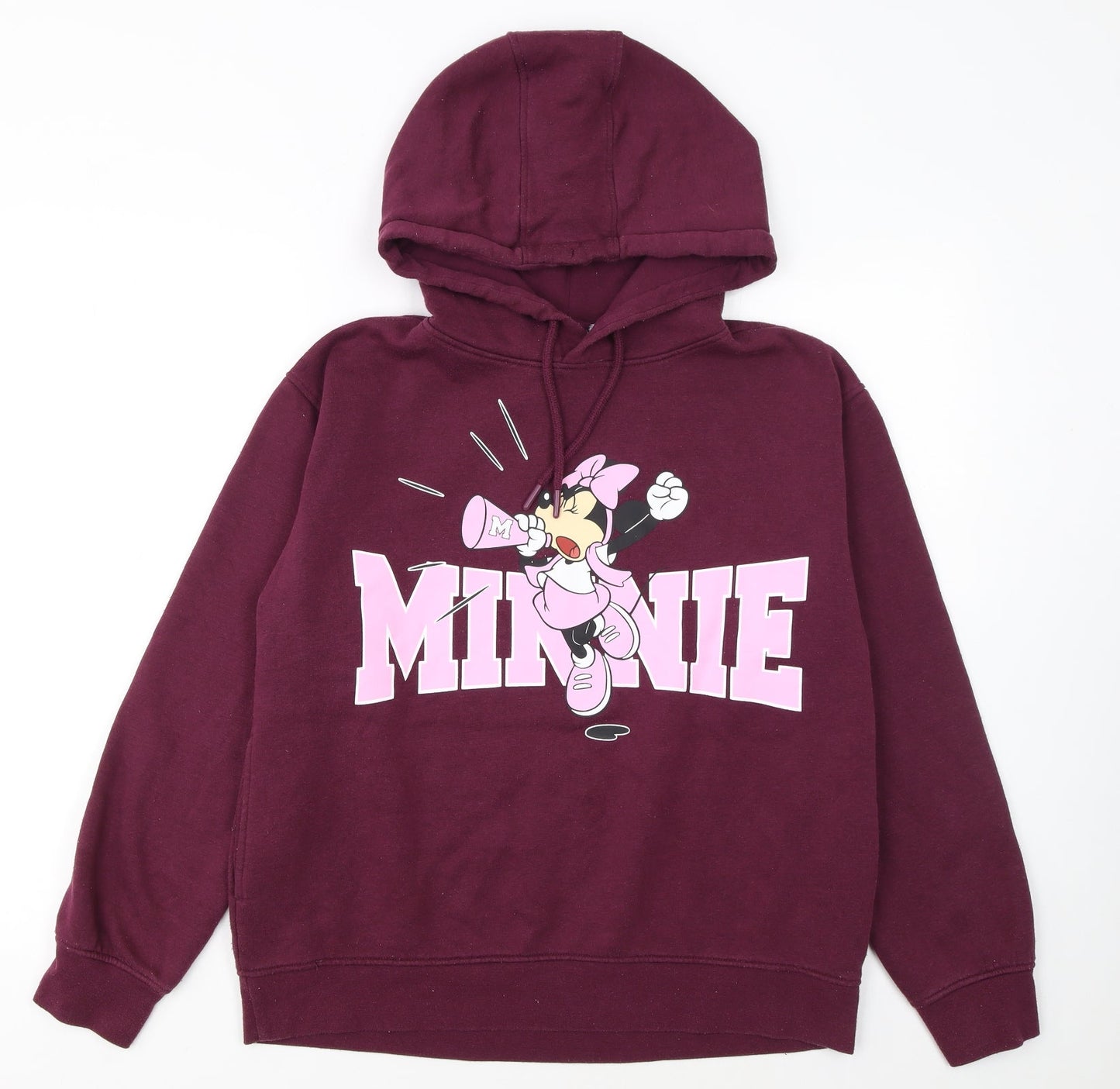 Disney Women’s Burgundy Minnie Mouse Pullover Hoodie Size 10/12