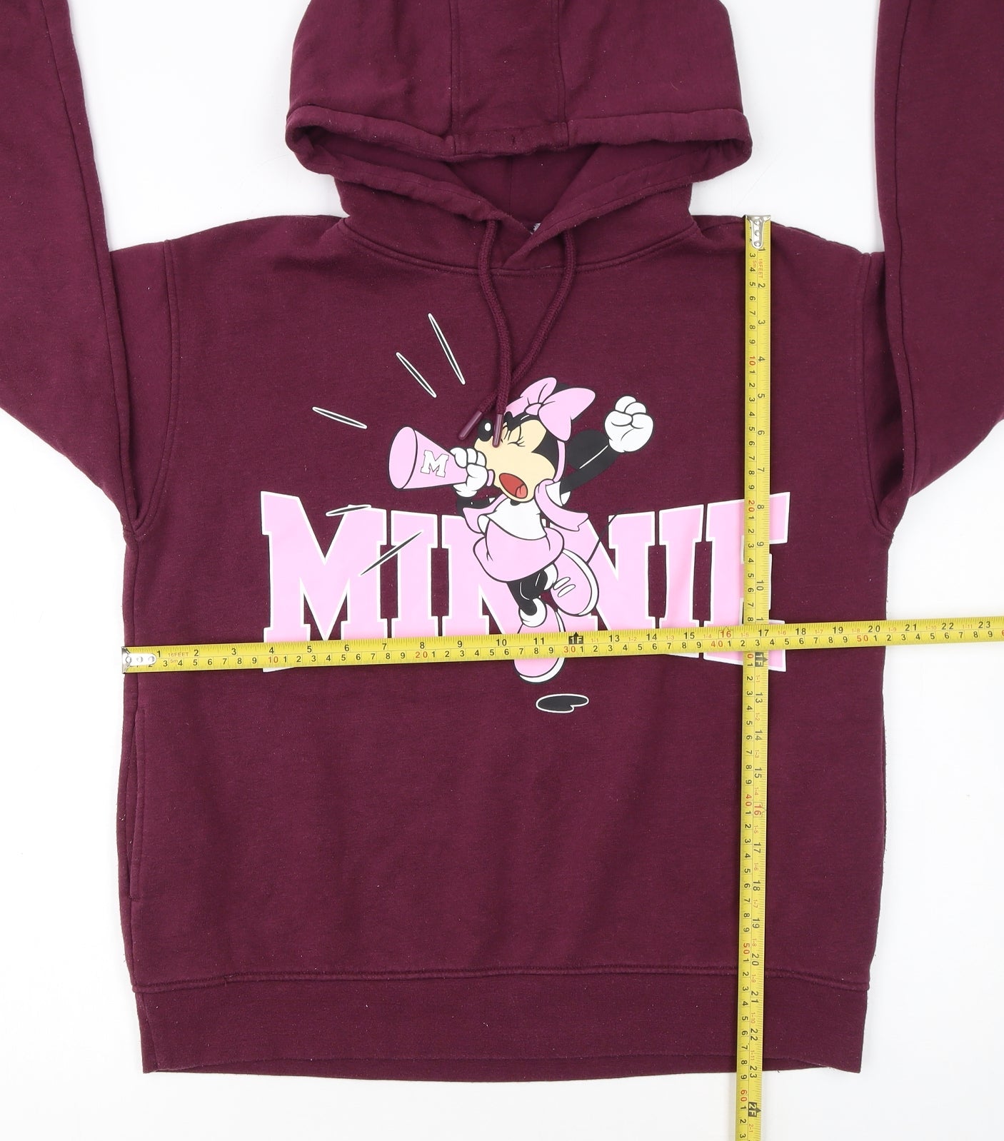 Disney Women’s Burgundy Minnie Mouse Pullover Hoodie Size 10/12