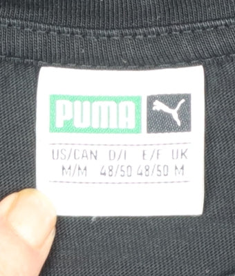 Puma Men's Black Long Sleeve Crew Neck Cotton T-Shirt M