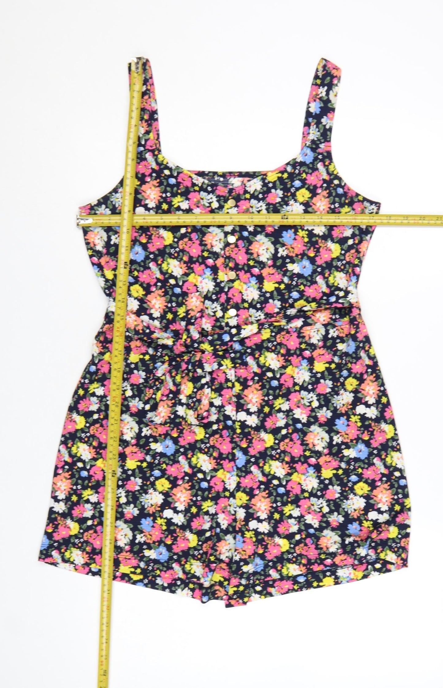 Dunnes Stores Women's Navy Floral Playsuit Small Polyester Blend