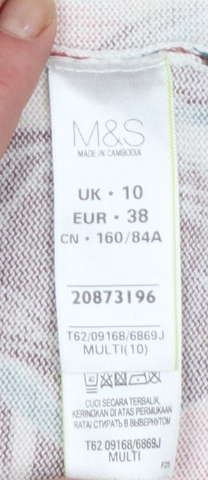 Marks and Spencer Womens Multicoloured Floral Long Sleeve Cardigan UK 10