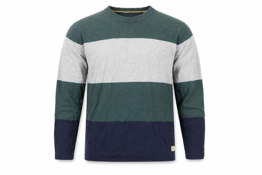 Jack & Jones Mens Multicoloured Cotton Striped Crew Neck Jumper L