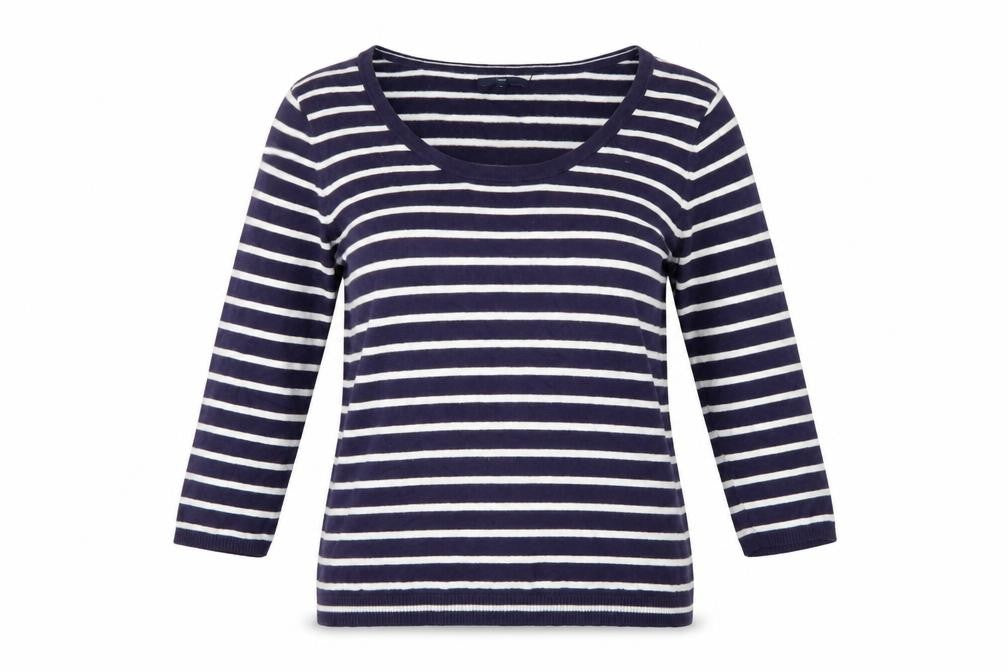 Gap Women’s Blue Striped 3/4 Sleeve Cotton Pullover Jumper Size L