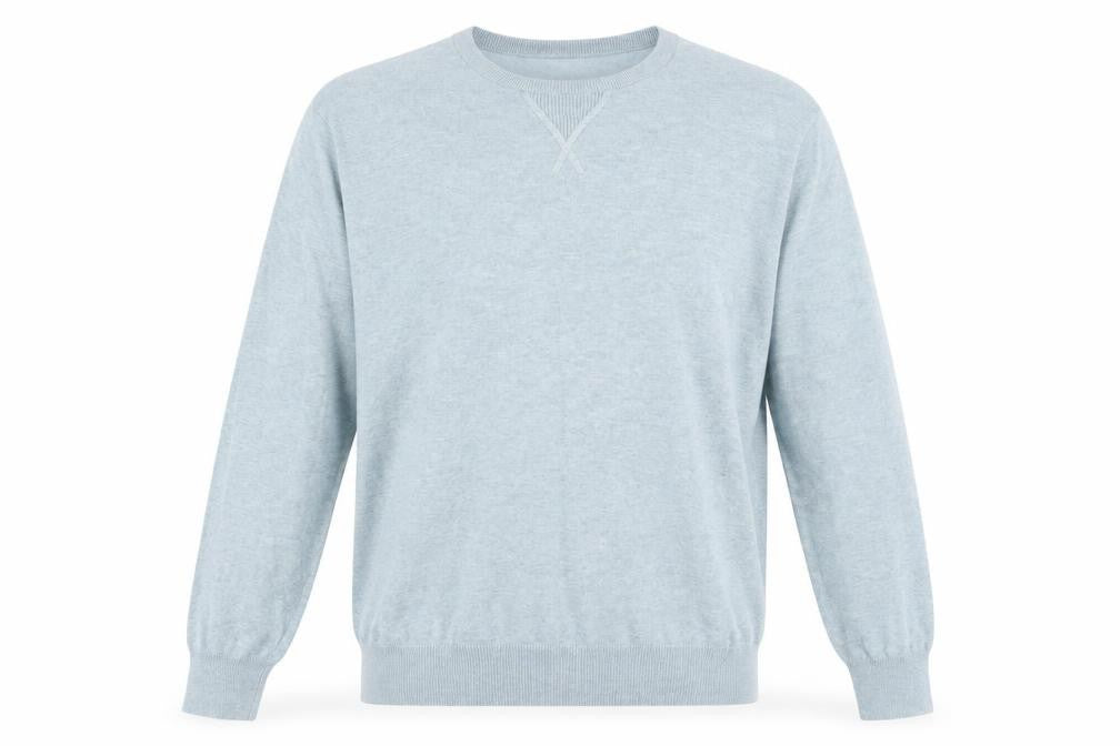 Marks & Spencer Men's Blue Cotton Crew Neck Jumper XL