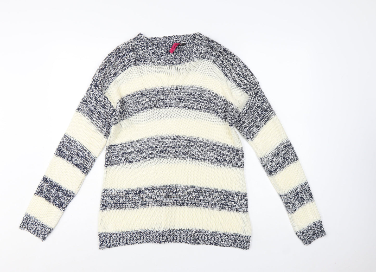 Elegant Collection Women’s Multicoloured Stripe Knit Jumper Size S