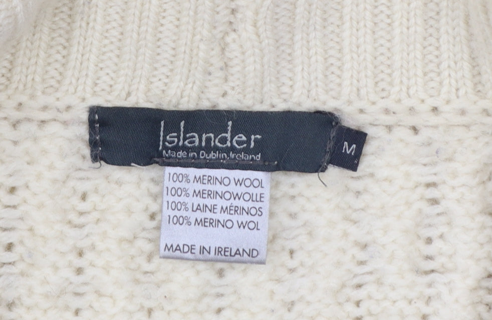Islander Women's Ivory Merino Wool Roll Neck Cape Jumper Size M