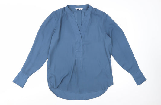 Next Women's Blue Long Sleeve V-Neck Blouse Size 8