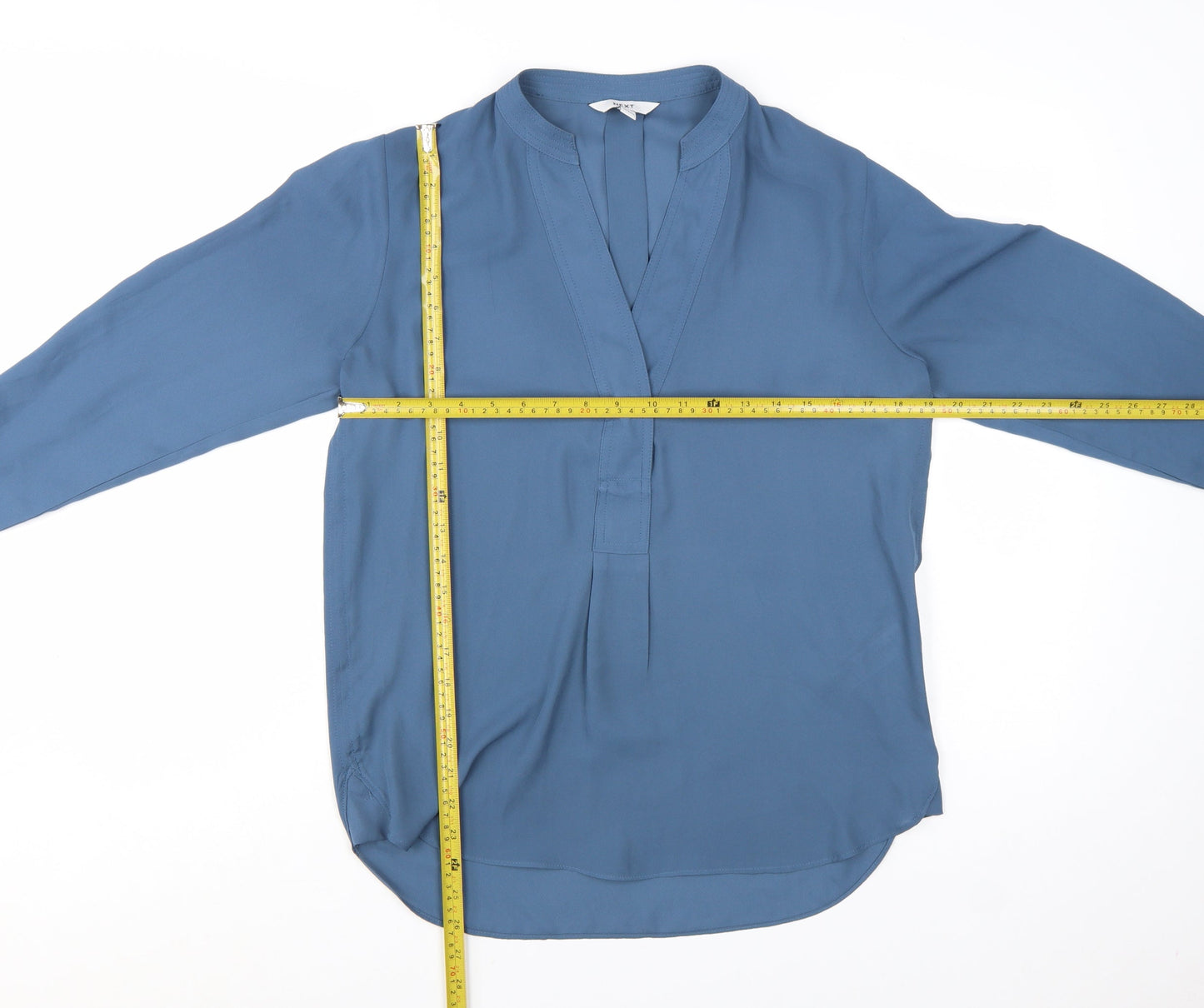 Next Women's Blue Long Sleeve V-Neck Blouse Size 8