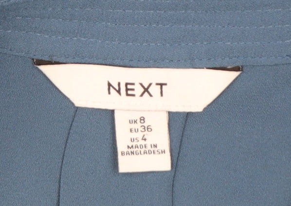 Next Women's Blue Long Sleeve V-Neck Blouse Size 8