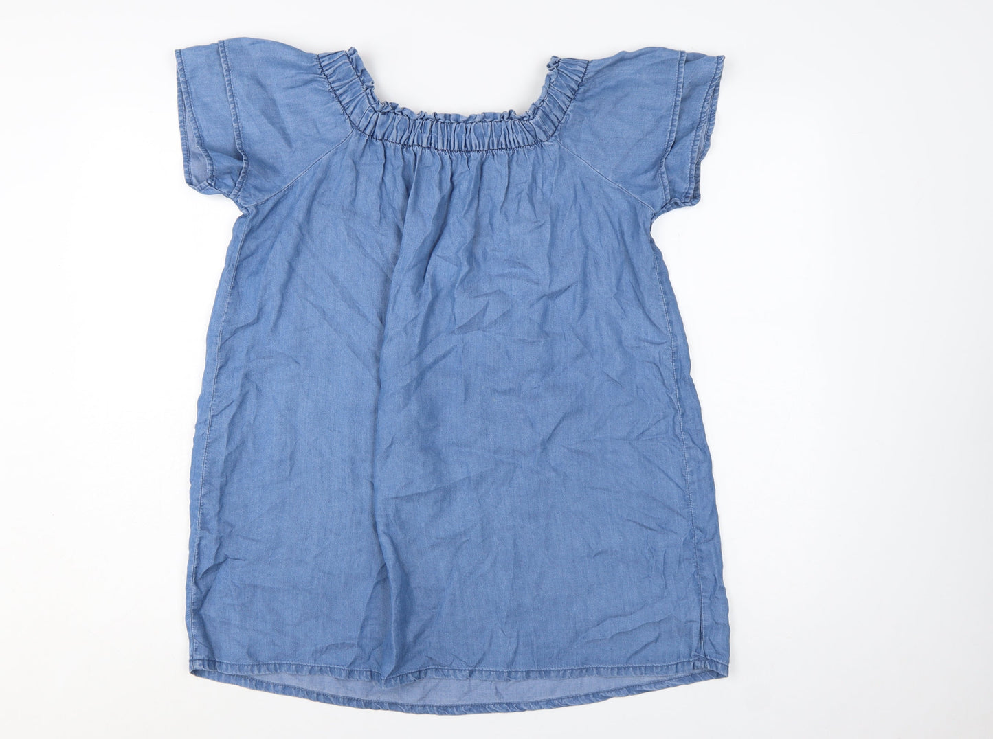 Peacocks Maternity Blue Lyocell Tunic Blouse Size 12