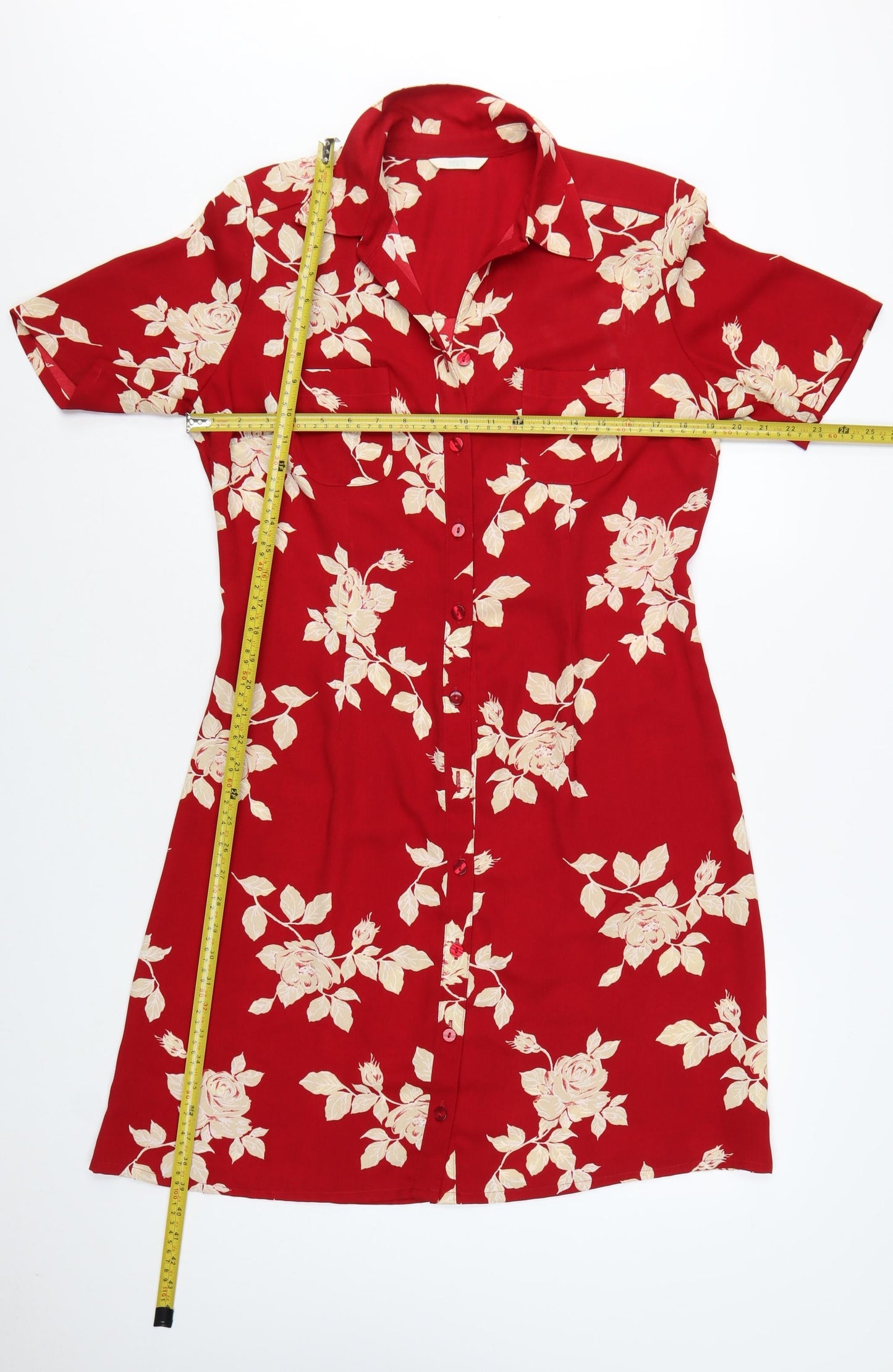 Marks and Spencer Women Red Floral Shirt Dress Size 14