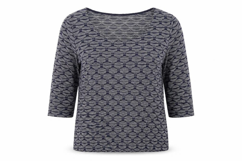 Marks & Spencer Women’s Blue Geometric Jersey Top Size 16