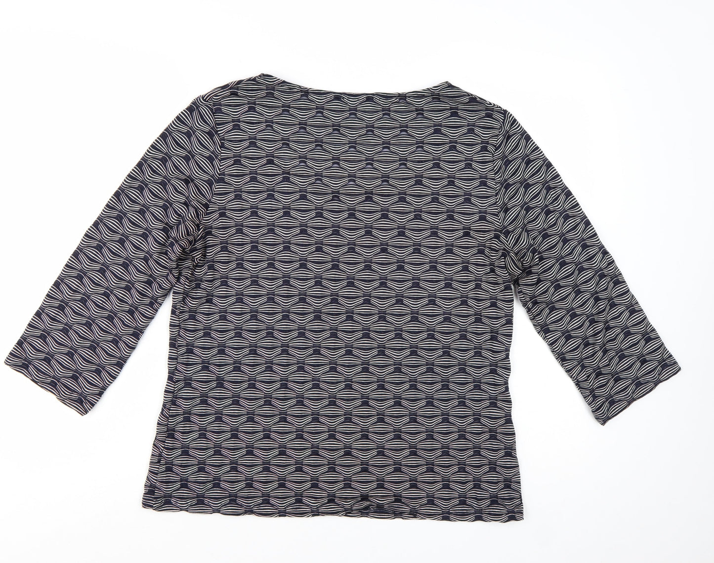 Marks and Spencer Women’s Blue Geometric Jersey Top Size 16