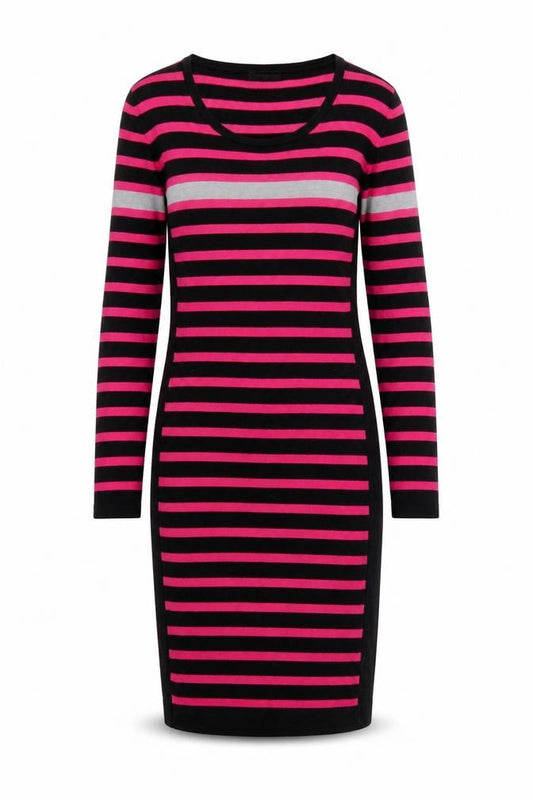 Therapy Women’s Black Pink Stripe Bodycon Knit Dress M