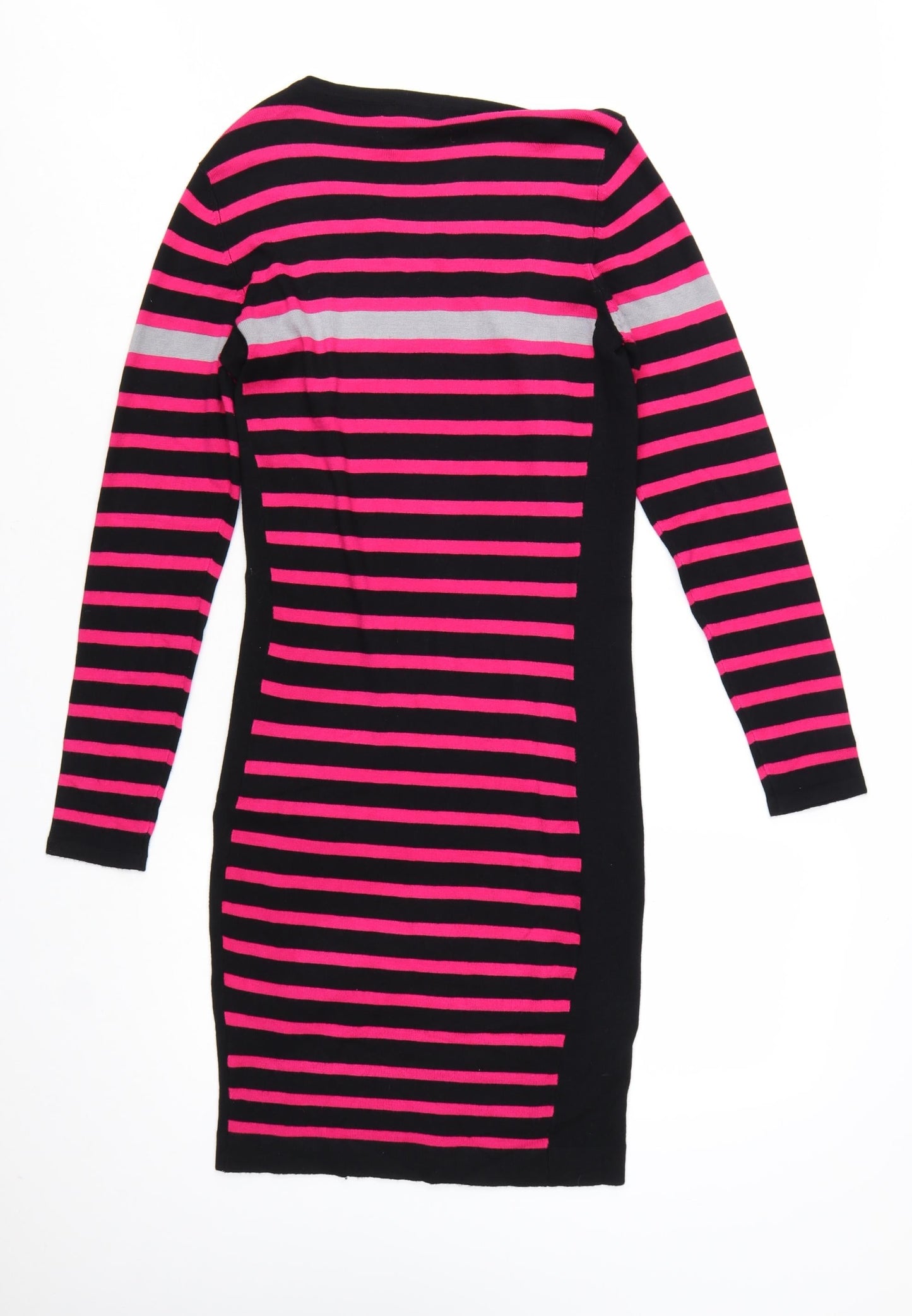 Therapy Women’s Black Pink Stripe Bodycon Knit Dress M