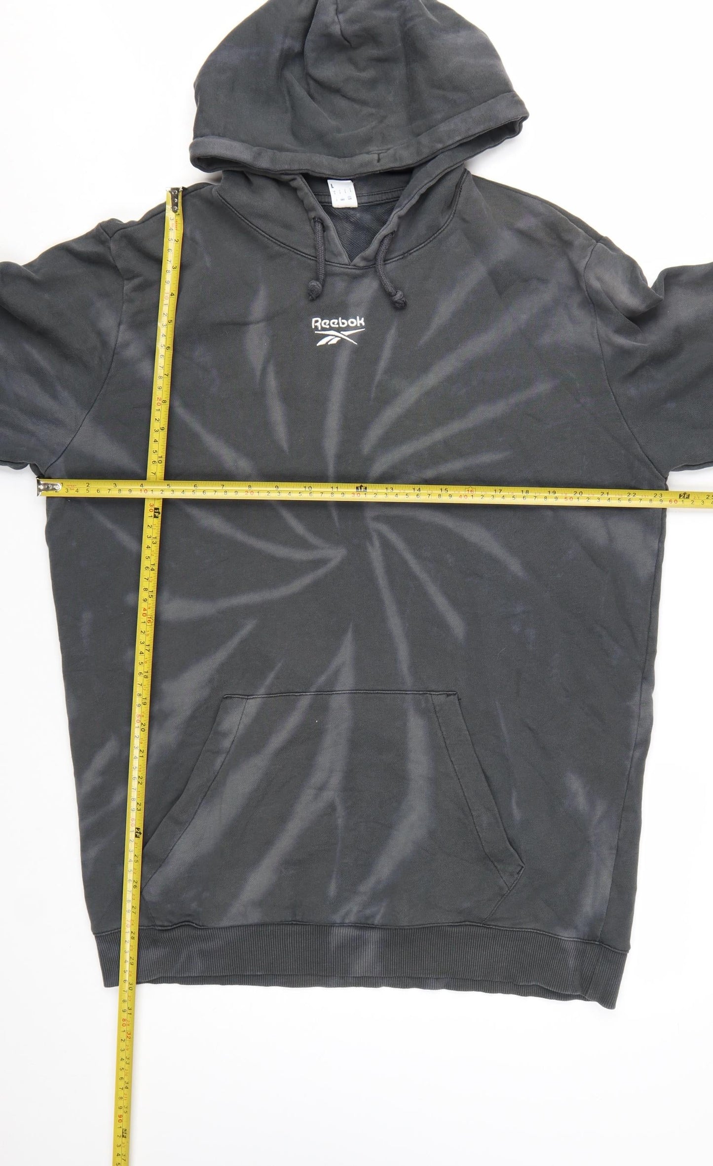 Reebok Men's Black Tie-Dye Pullover Hoodie Size L Sports Style