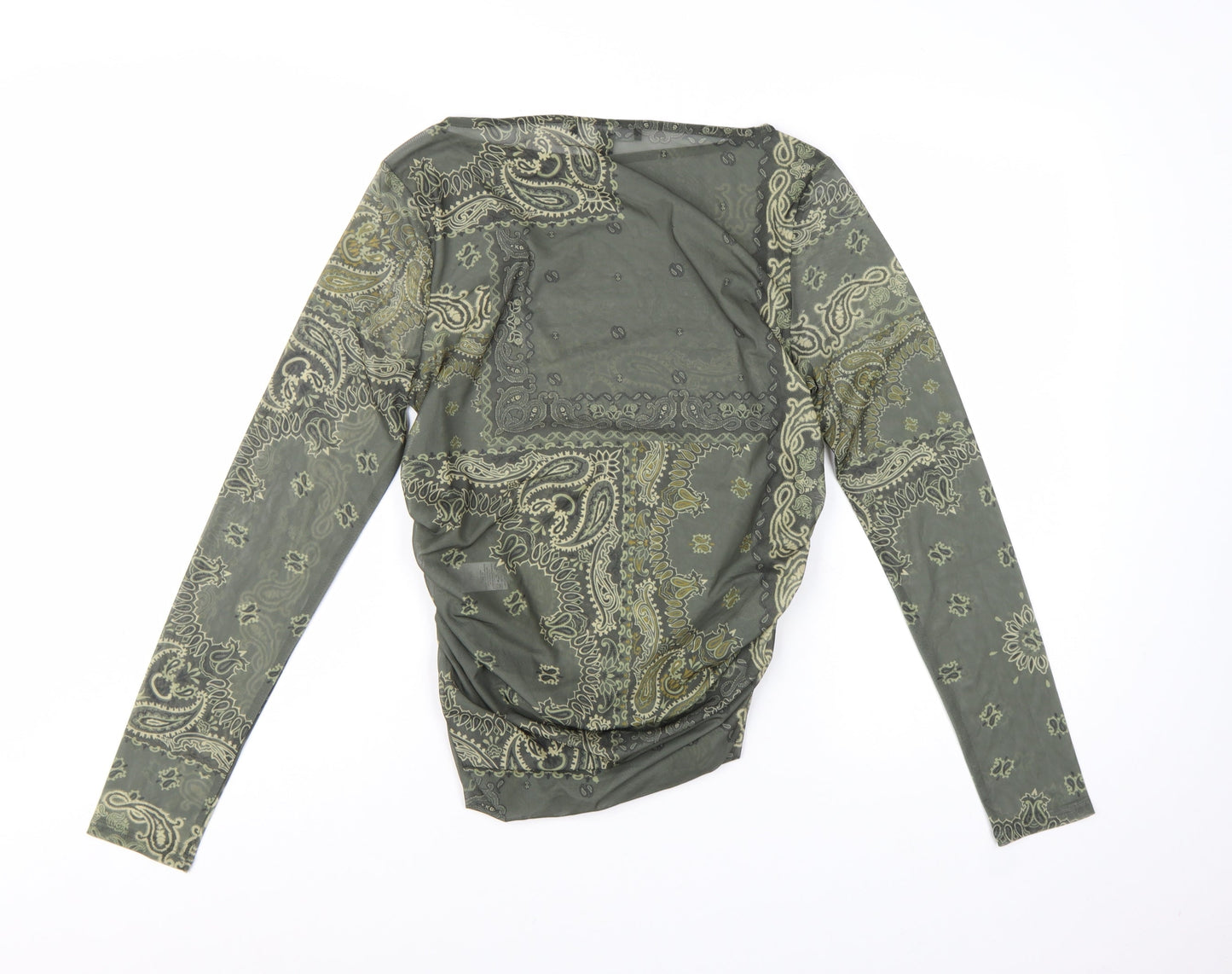 Next Women’s Green Paisley Mesh Long Sleeve Tunic Blouse Size 14
