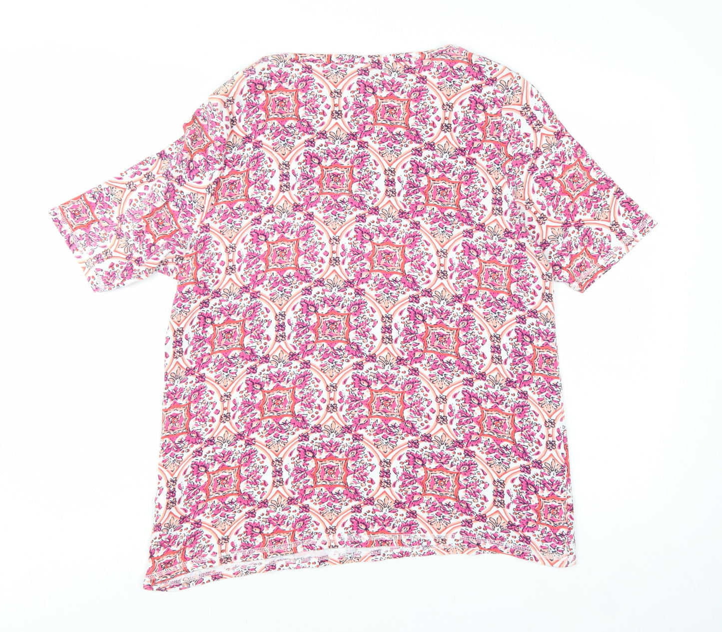 Marks and Spencer Womens Pink Floral Cotton Tunic Blouse Size 22