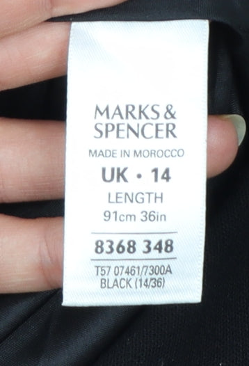 Marks and Spencer Women’s Black Midi A-Line Skirt Size 14