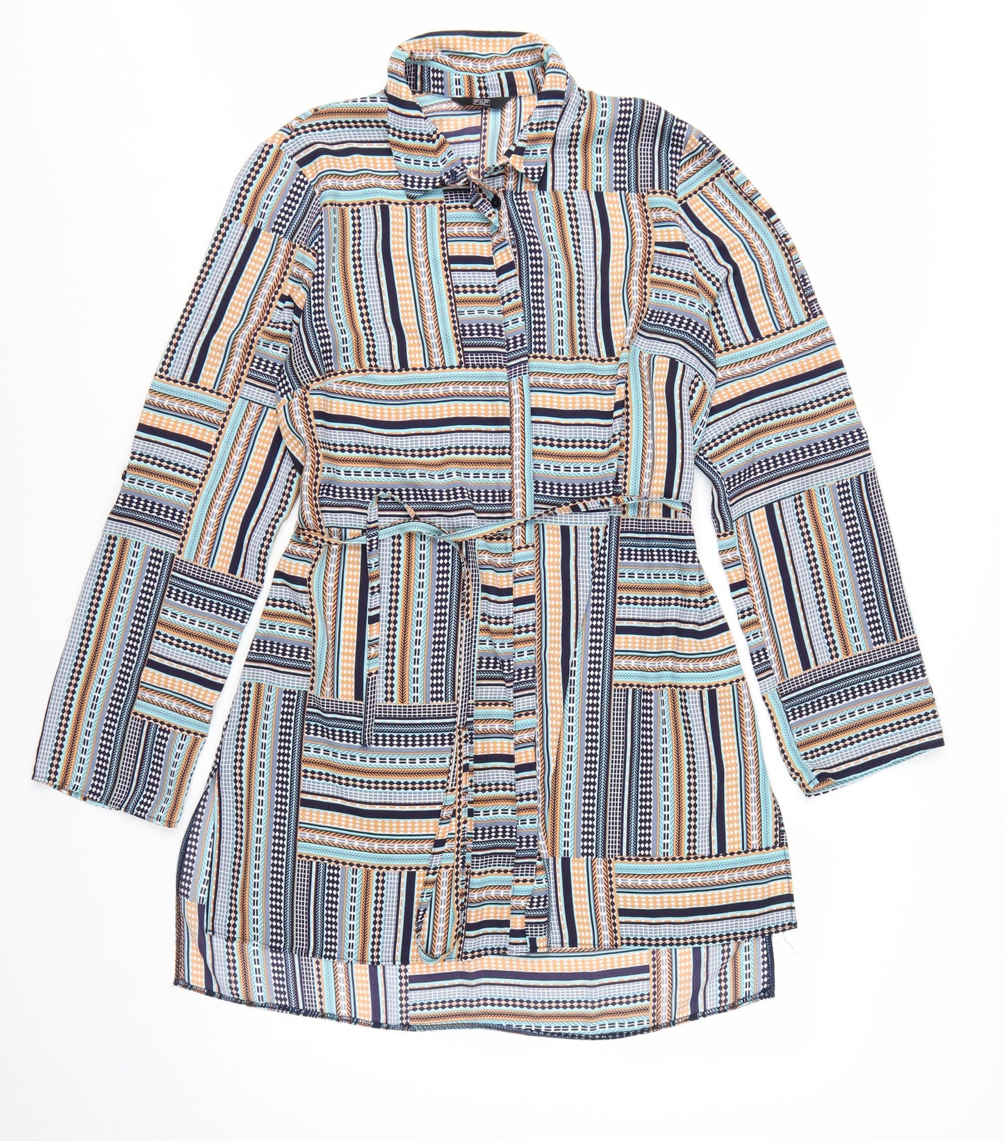 F&F Women’s Multicoloured Geometric Shirt Dress Size 12
