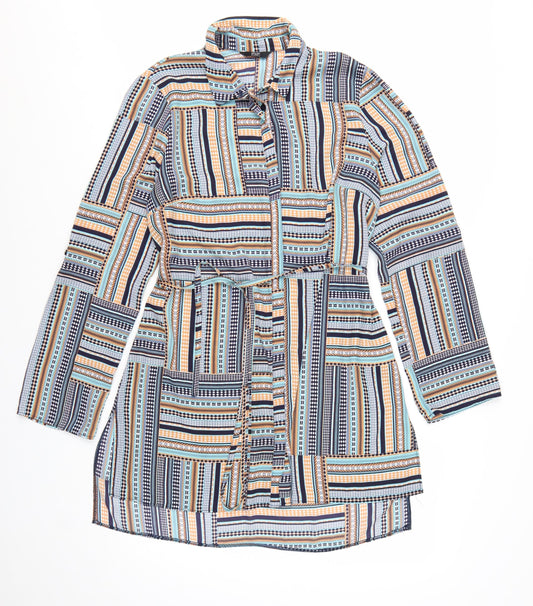 F&F Women’s Multicoloured Geometric Shirt Dress Size 12