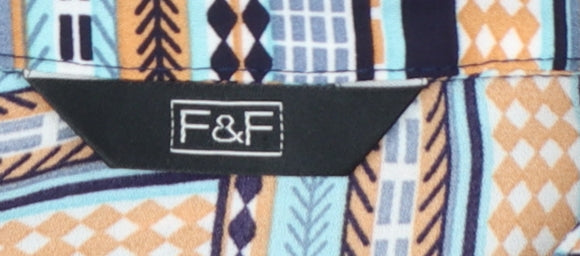 F&F Women’s Multicoloured Geometric Shirt Dress Size 12
