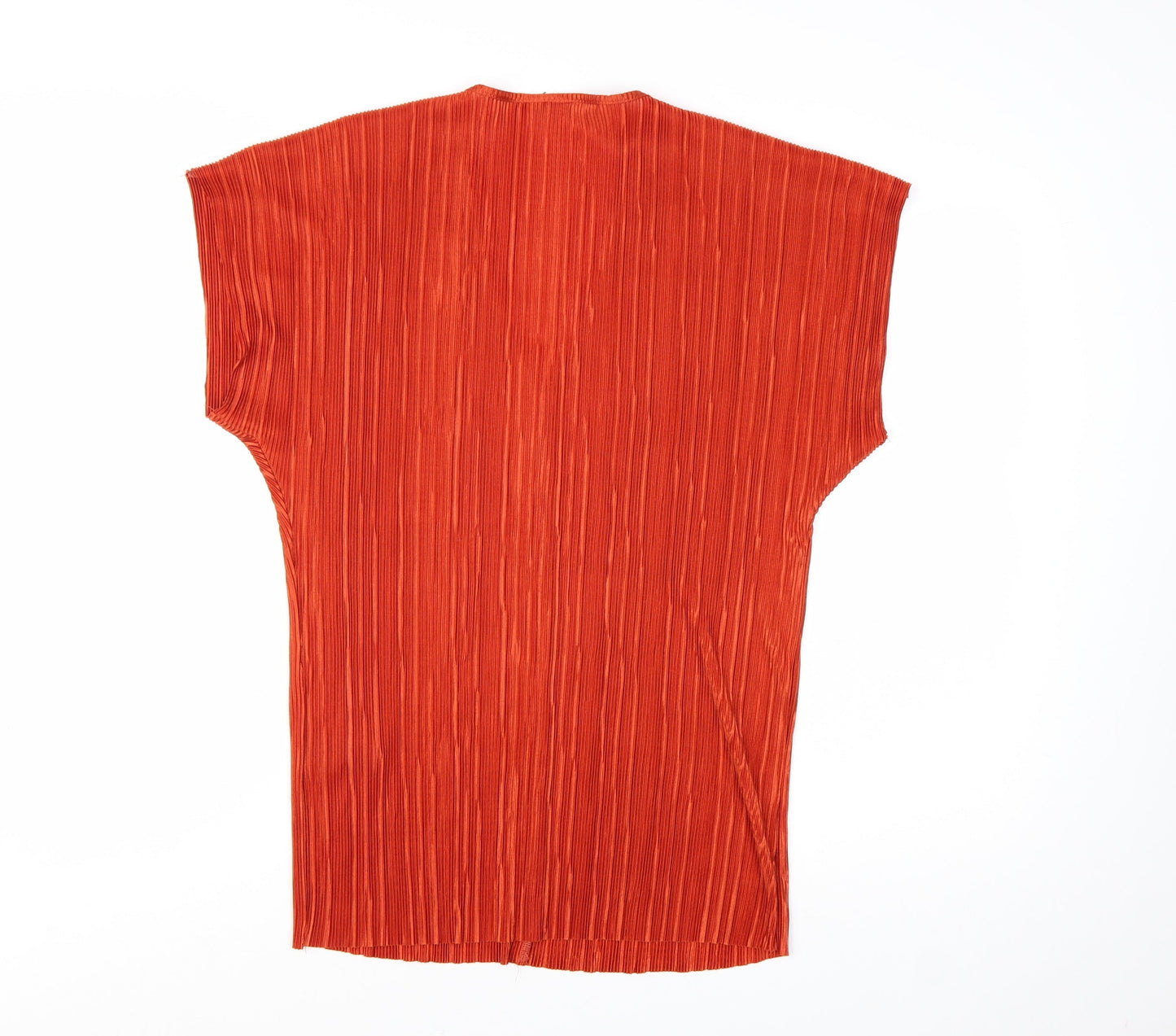 Bay Verity Women’s Orange V-Neck Pleated Tunic Blouse 2XL