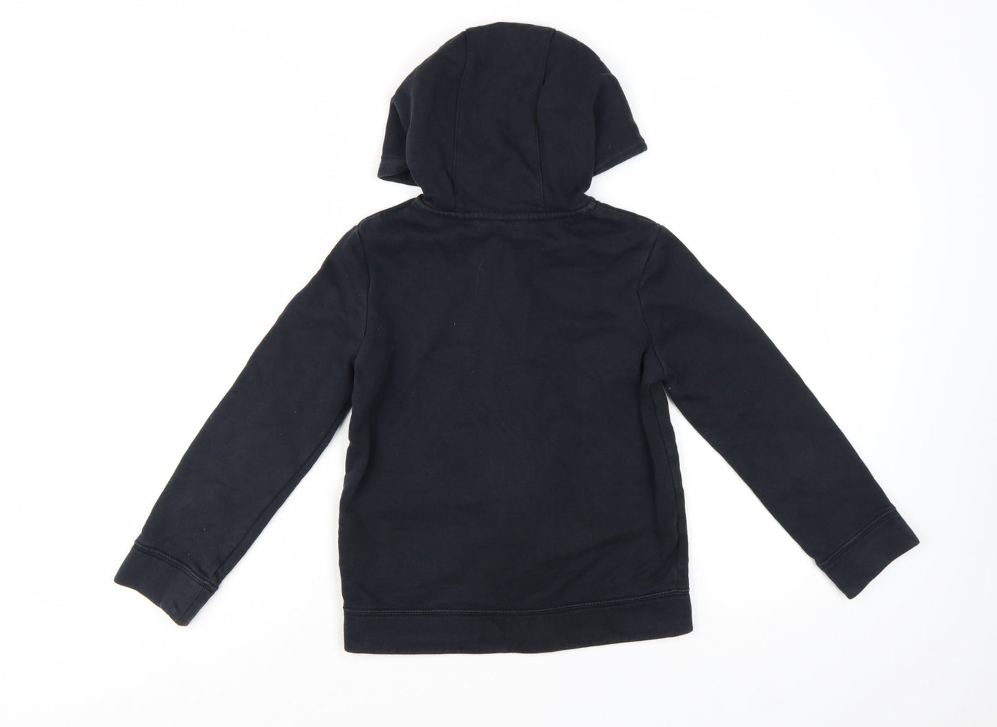 Nike Boys Black Full Zip Hoodie XS 122-128cm Cotton Blend Casual