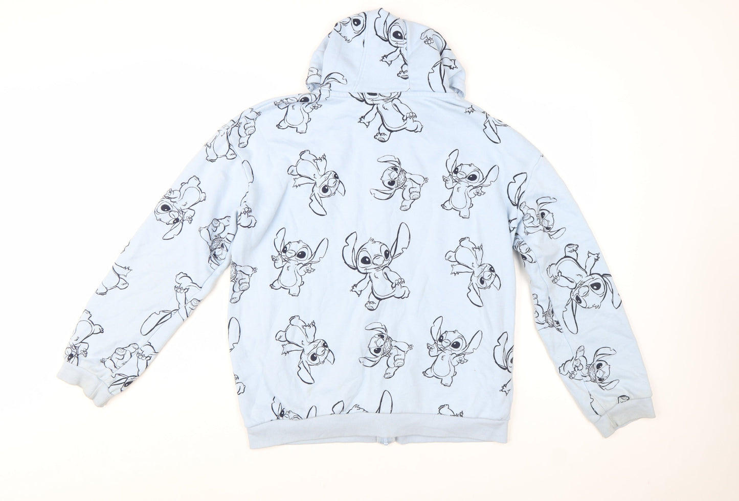Primark Girls Blue Stitch Full Zip Hoodie 14-15 Years Disney Fleece