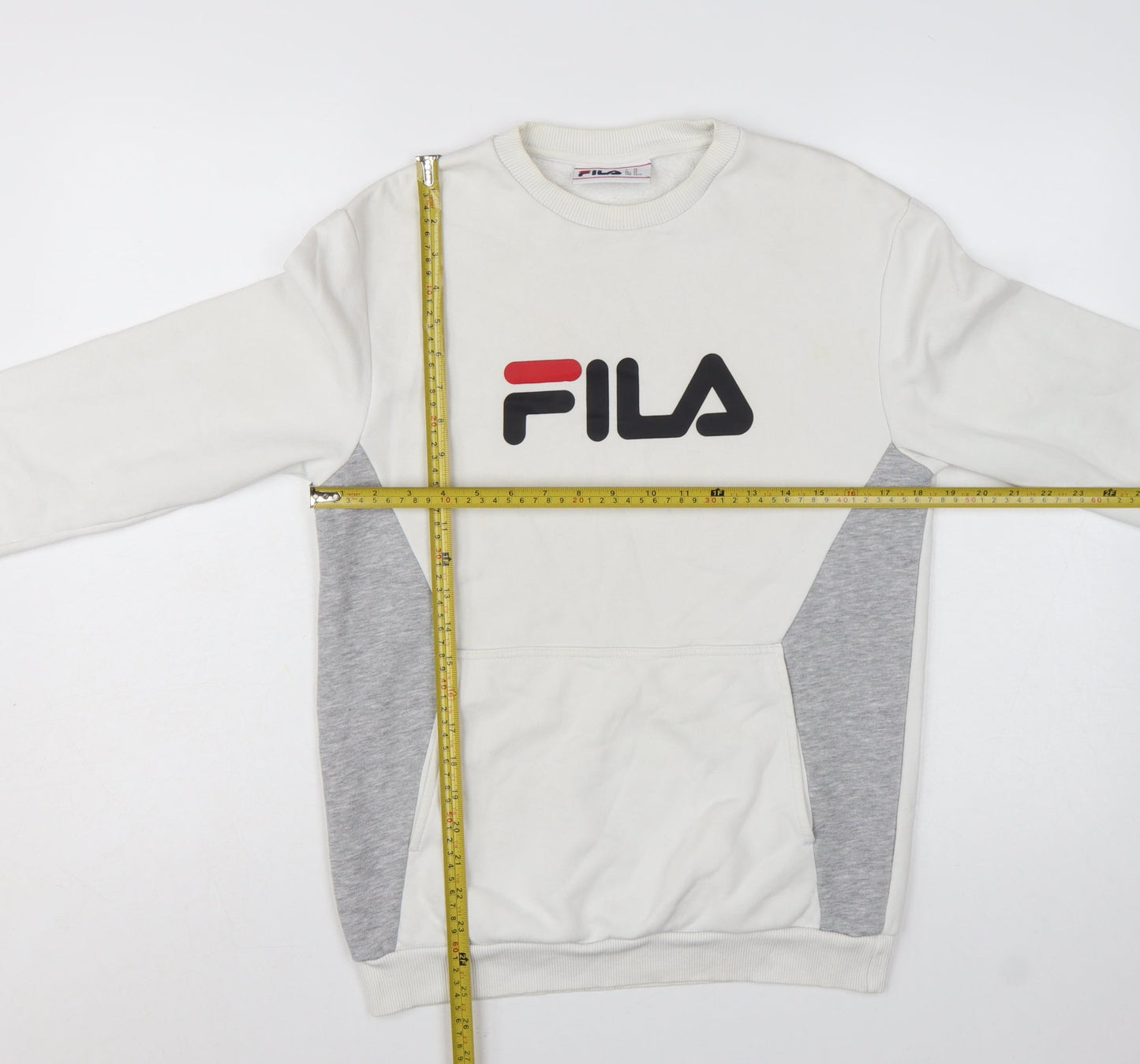 FILA Men's White XS Pullover Sweatshirt Logo Graphic