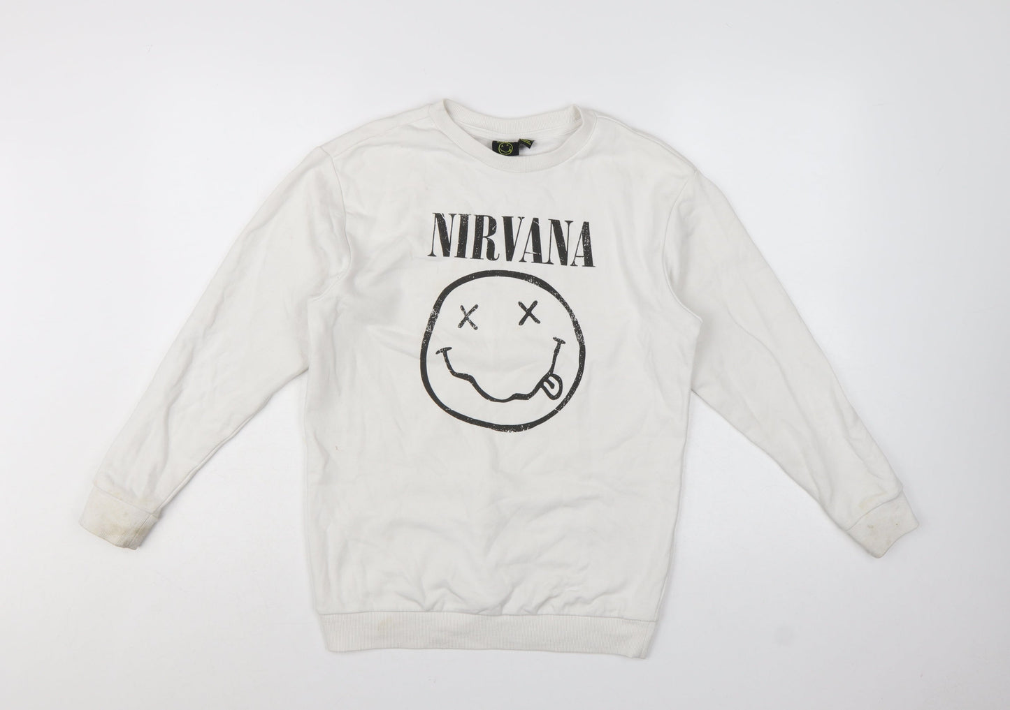 New Look Girls White Nirvana Graphic Pullover Sweatshirt 10-11 Years
