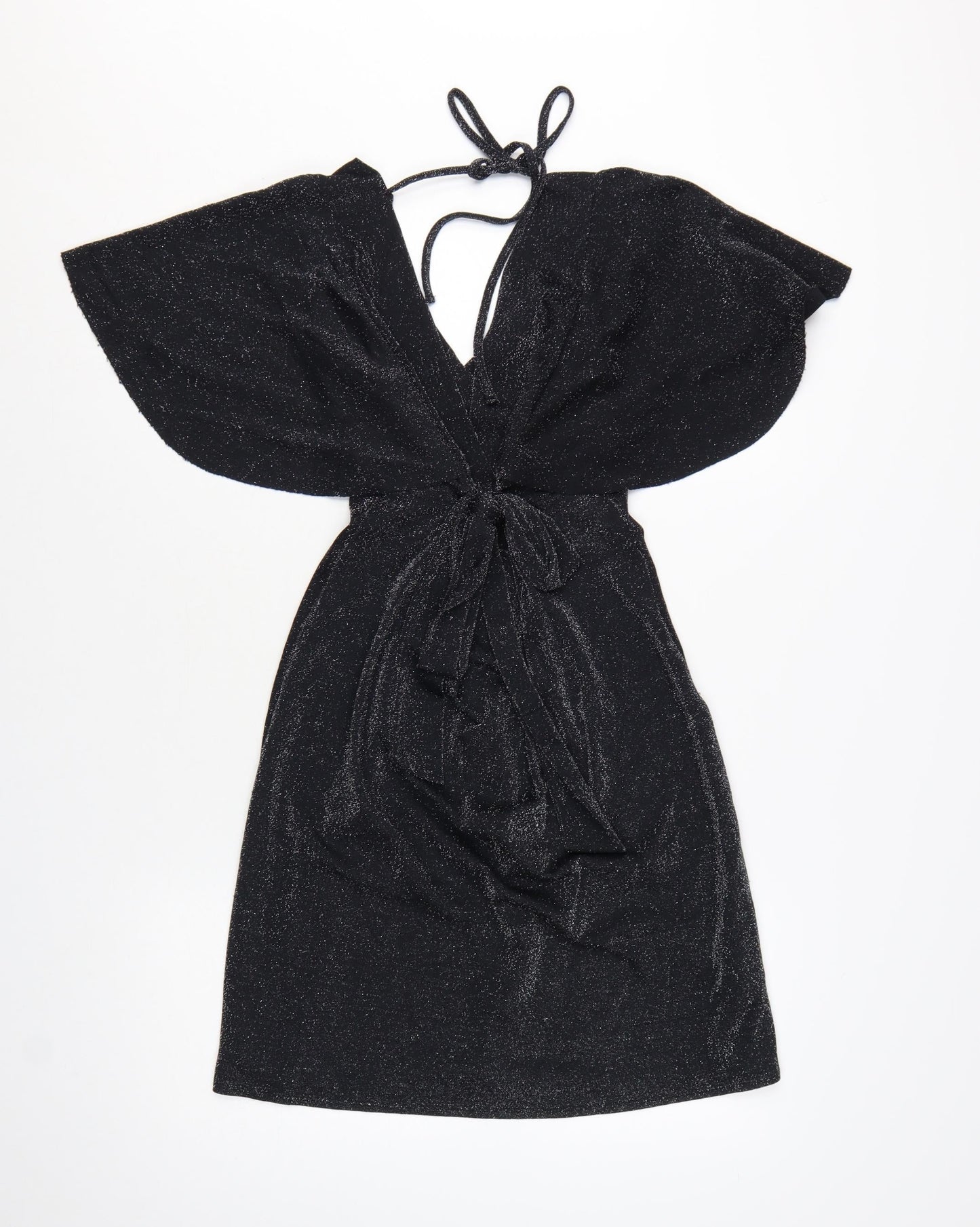 Dorothy Perkins Women’s Black Glitter Wrap Dress Size 10