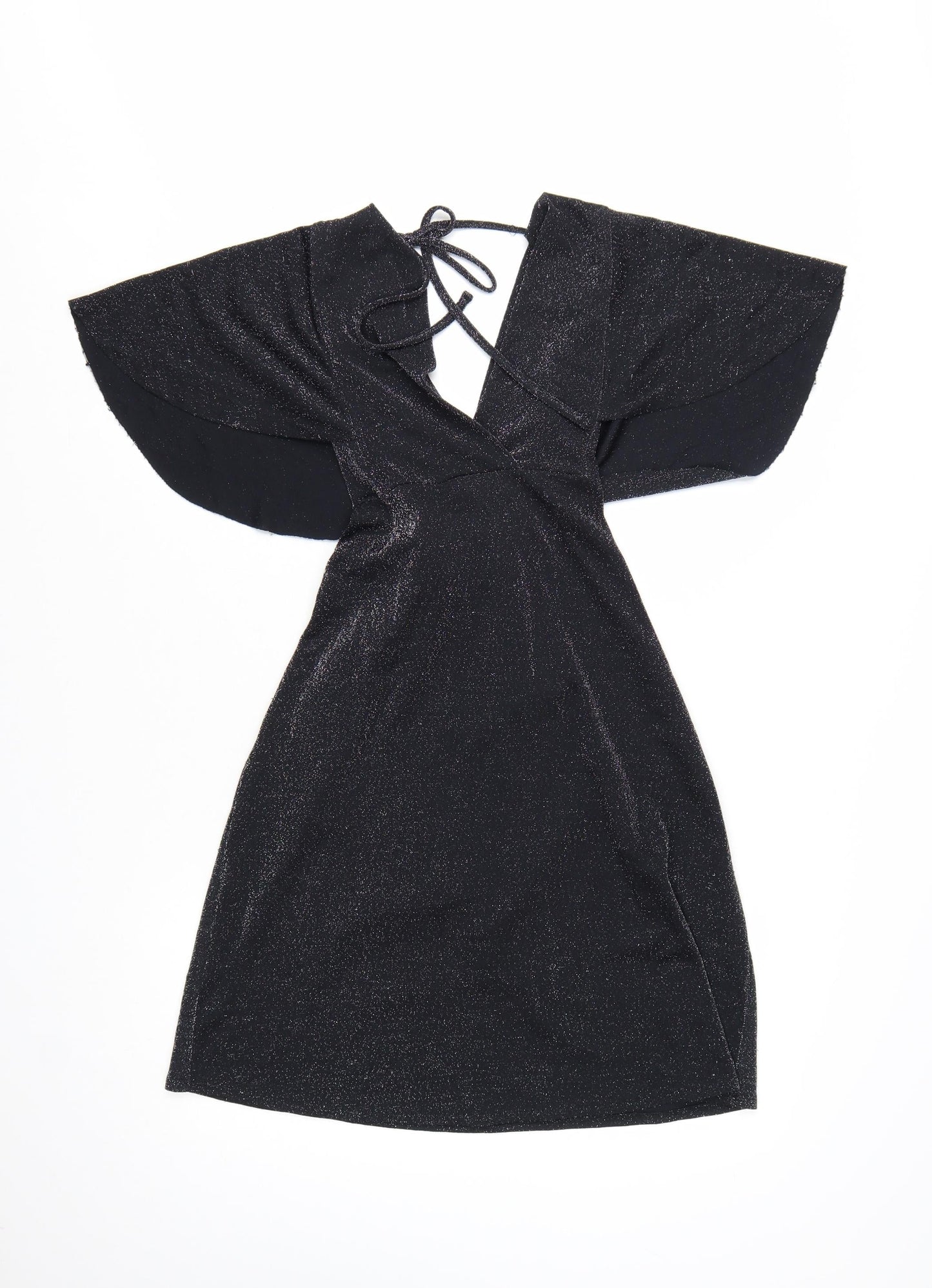 Dorothy Perkins Women’s Black Glitter Wrap Dress Size 10