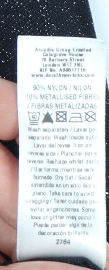 Dorothy Perkins Women’s Black Glitter Wrap Dress Size 10