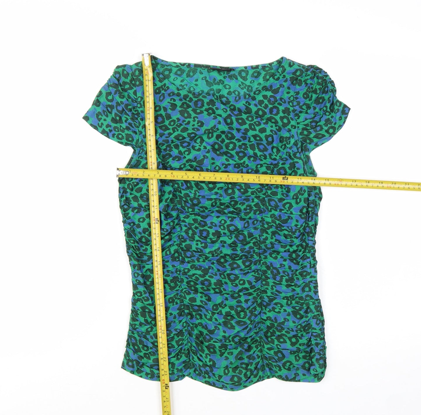 Next Women's Green Animal Print Viscose Blouse Size 6
