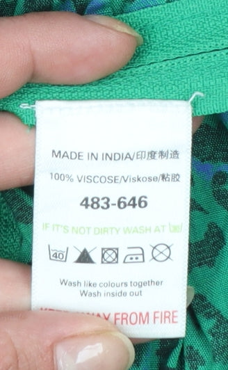 Next Women's Green Animal Print Viscose Blouse Size 6