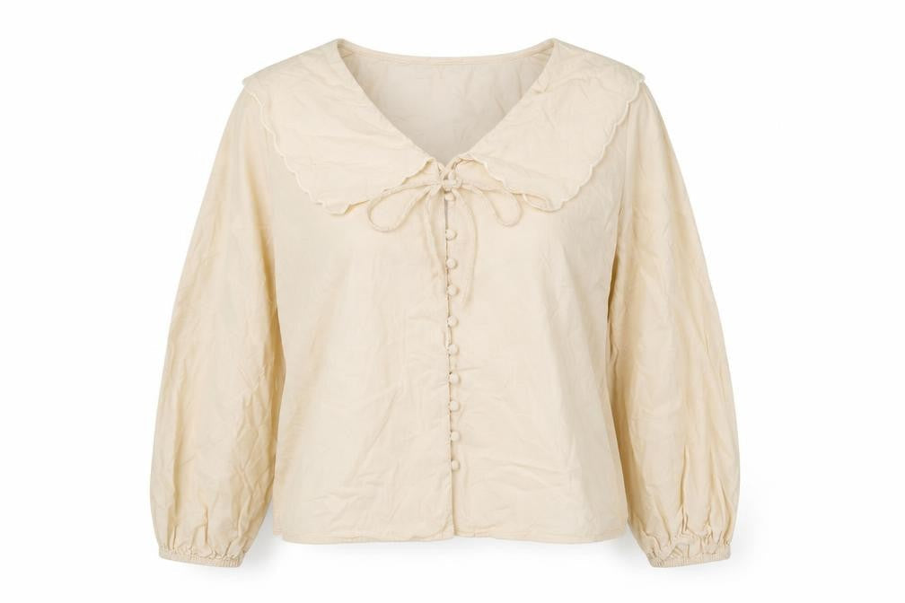 Nobody's Child Women's Beige Cotton Button Blouse UK 16 Tunic Style