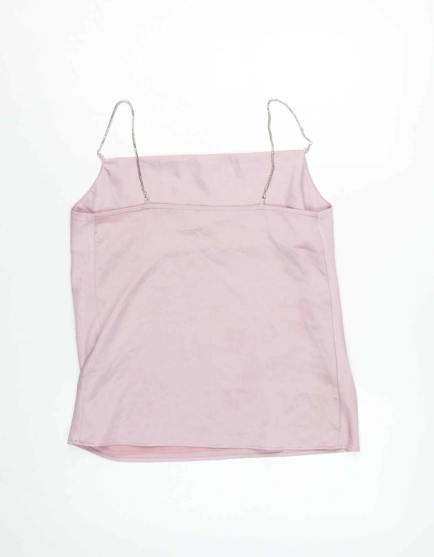 River Island Women Pink Satin Cowl Neck Camisole Top UK 8